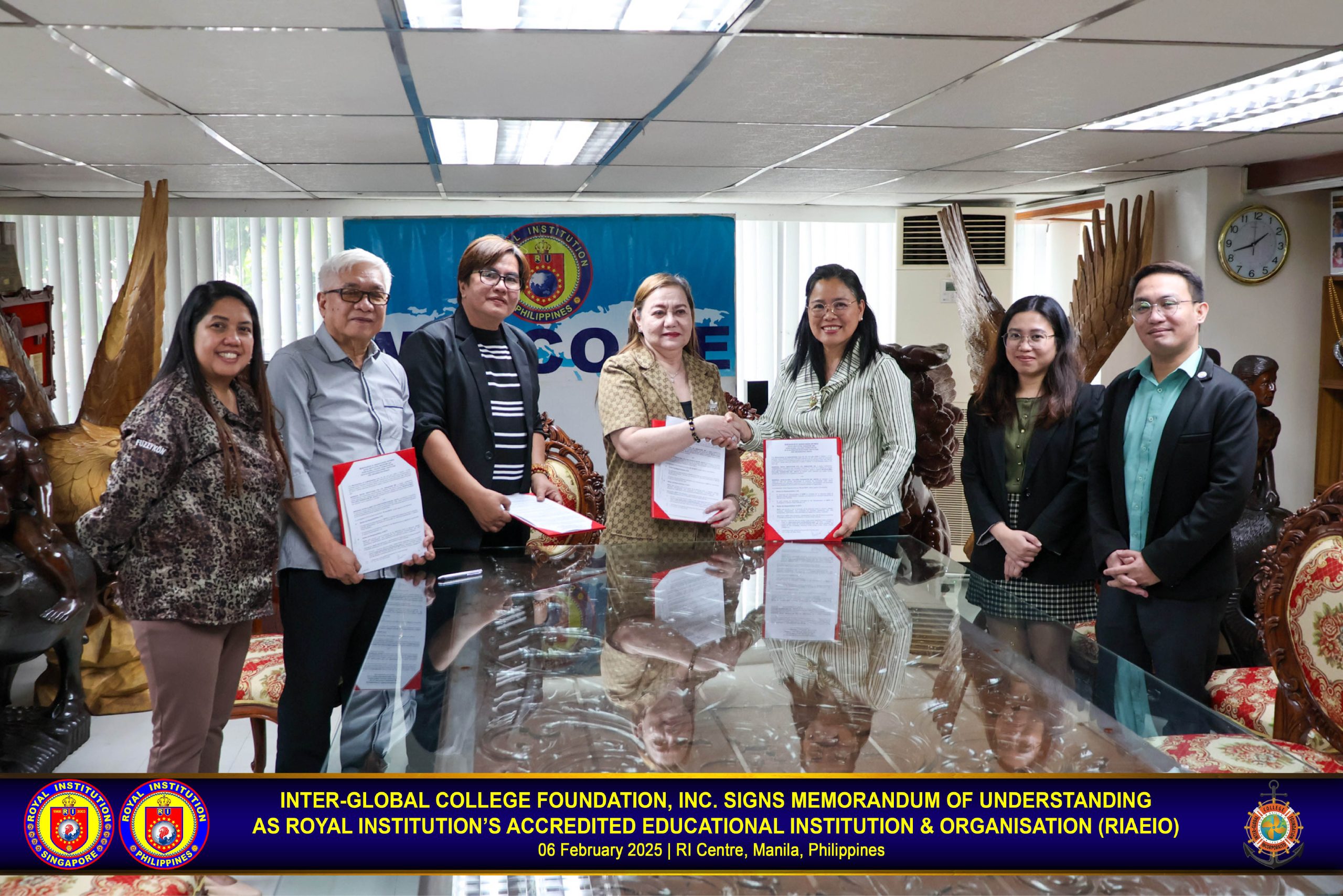 Inter-Global College Foundation, Inc. signs a Memorandum of Understanding as RIAEIO