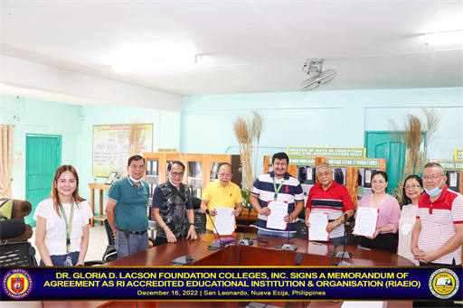 Dr. Gloria D. Lacson Foundation Colleges, Inc. signs Memorandum of Agreement as RI Accredited Educational Institution & Organisation (RIAEIO)