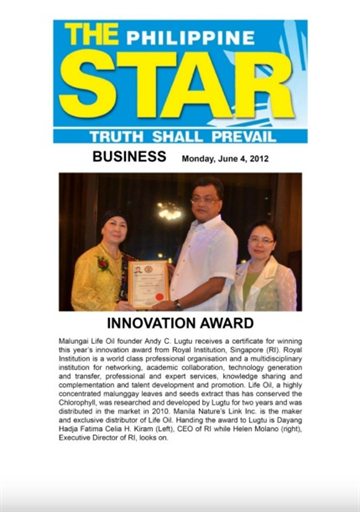 The Philippine Star- Innovation Award