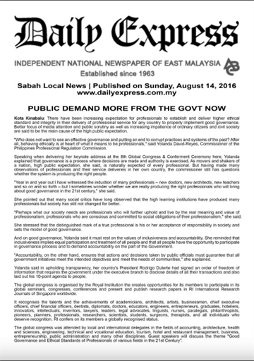Daily Express Public demand More from the Govt Now