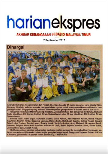 Harian Ekspres - Dihargai
