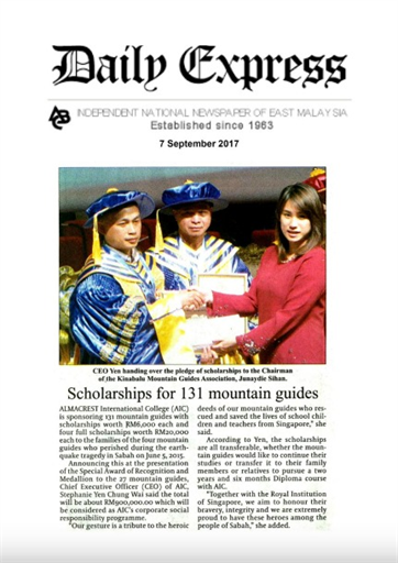 Daily Express - Scholarships for 131